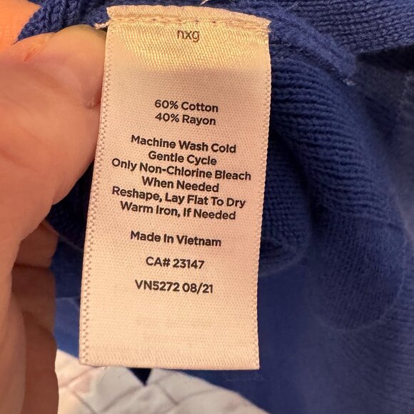 Talbots Women's Royal Blue V-Neck Button Down Cardigan Medium - Picture 5 of 7